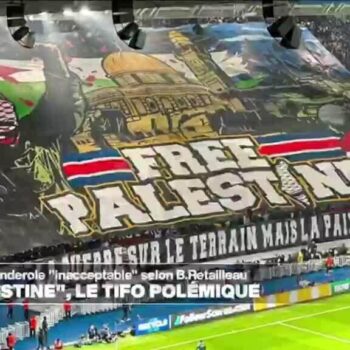 PSG : un immense tifo en soutien à la Palestine déployé par les supporters