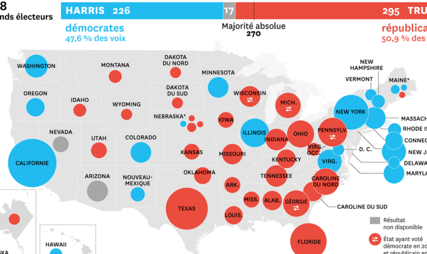 Présidentielle 2024 : comment les grands électeurs sont répartis sur le territoire américain