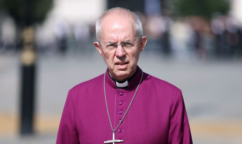 FILE - The Archbishop of Canterbury Justin Welby walks through Westminster in London on Sept. 14, 2022. (Richard Heathcote/Pool Photo via AP, File)