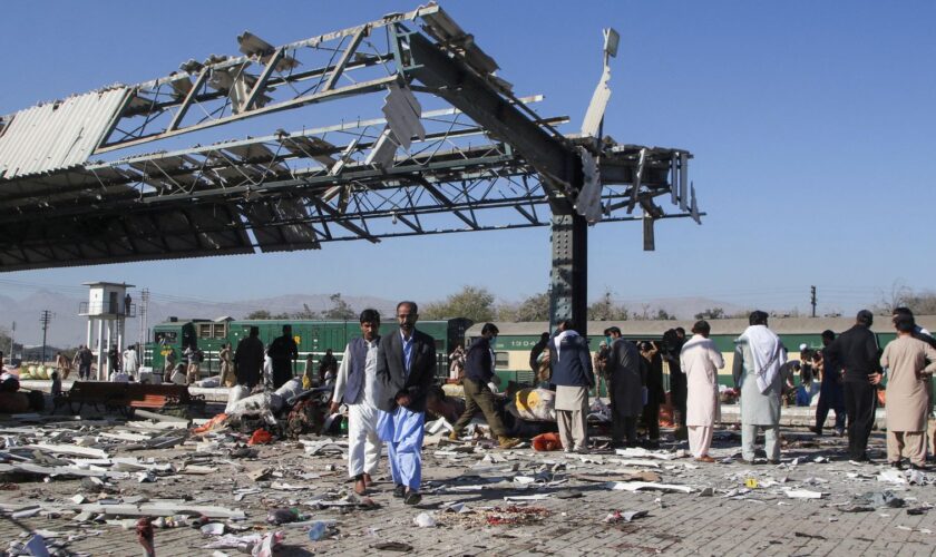 At least 20 people killed in bomb blast. Pic: Naseer Ahmed/Reuters