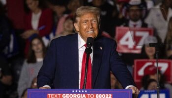 Donald Trump à un meeting sur le campus de l'Institut de technologie de Géorgie, à Atlanta, le 28 octobre 2024