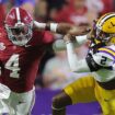 Jalen Milroe rushes for 4 touchdowns, nearly 200 yards as No. 11 Alabama dominates No. 15 LSU