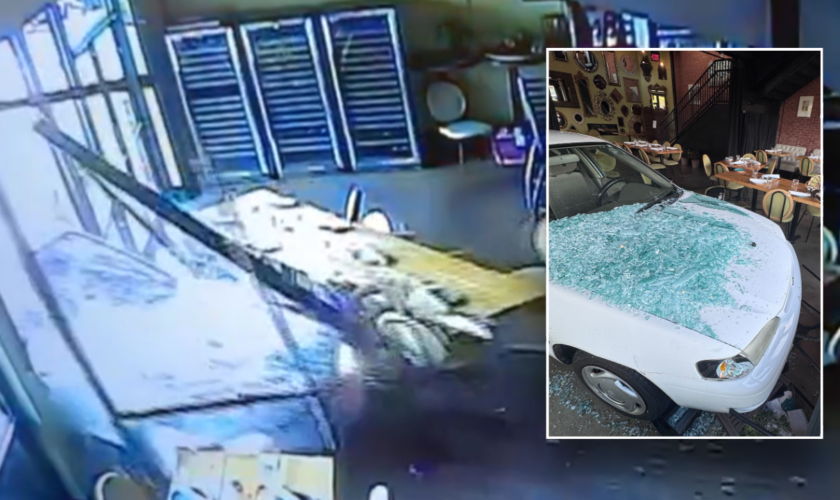 Car drives through Italian restaurant's windows, sending brunch customers running