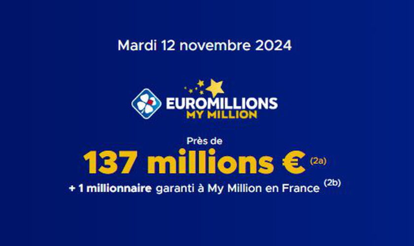 Résultat Euromillions (FDJ) : le tirage de ce mardi 12 novembre 2024 [EN LIGNE]