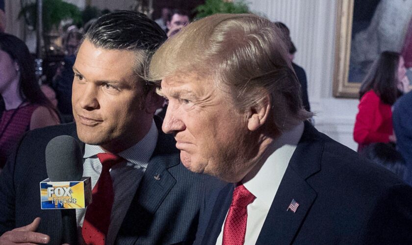 Donald Trump with Pete Hegseth in 2017 Pic: AP