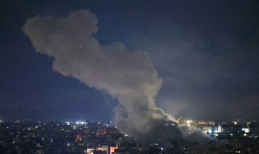 Rauchwolken über Viertel im Süden von Beirut