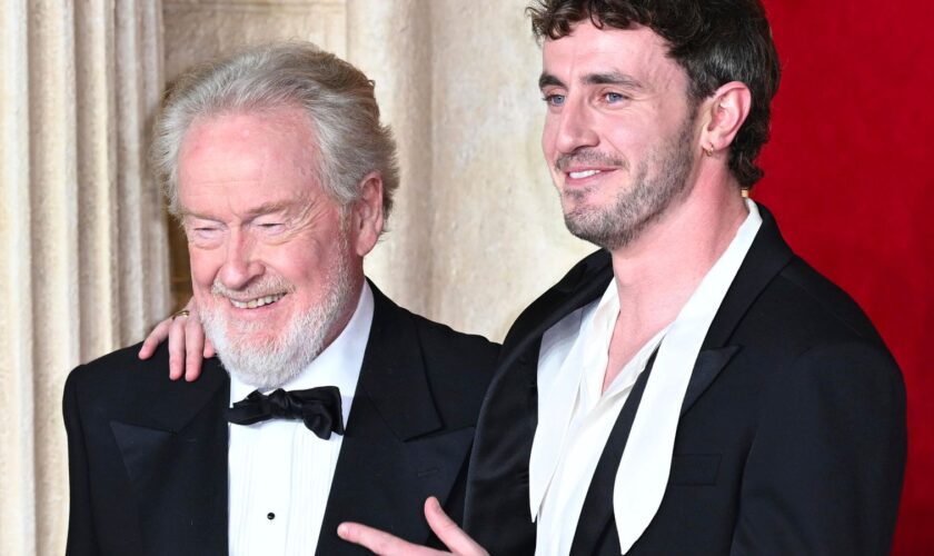 Ridley Scott and Paul Mescal at the world premiere of Gladiator II . Pic: Cover Images/AP