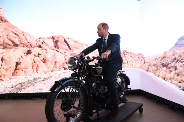 Prince William takes 'any excuse' to jump on motorbike during re-arranged royal visit