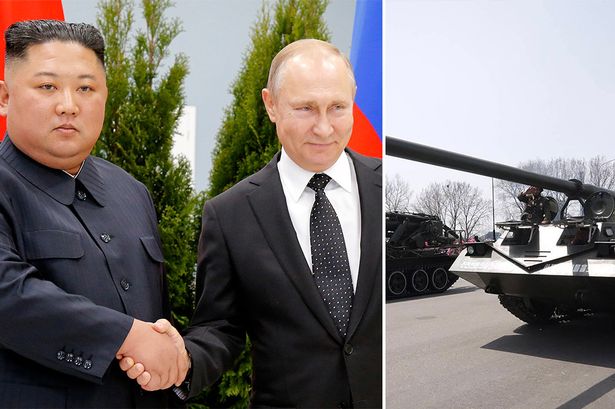 North Korea sends Vladmir Putin's Russia horror 'self-propelled' tank weapon