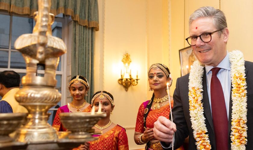 Downing Street has apologised after meat and alcohol were served at a Diwali celebration. Pic: Downing Street