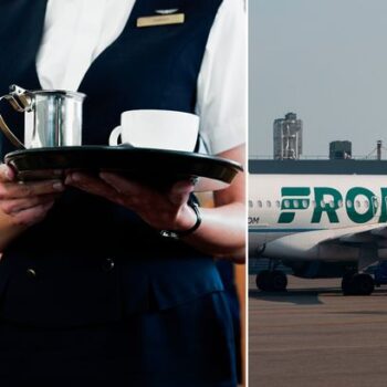 Frontier Airlines passenger left with 'unsightly' disfigured penis after spilling scalding hot tea