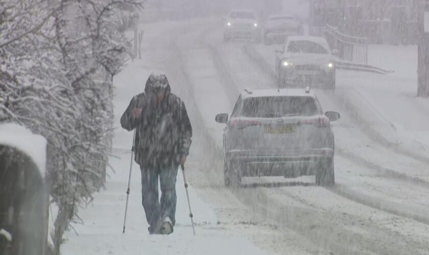 Wintry showers have hit the UK with up to 25cm of snow expected in some areas.