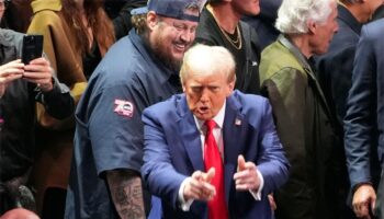 Trump emerges from Mar-a-Lago seclusion to raucous reception at UFC with key allies