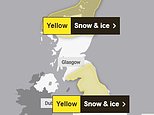 Winter is coming! Met Office issues Yellow National Severe Weather Warning for snow and ice as 10cm is feared for northern parts of the UK