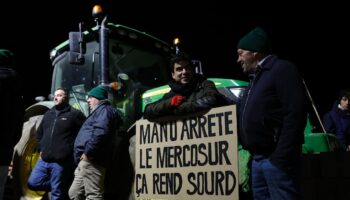 Des agriculteurs manifestent sur la nationale N118 près de Vélizy-Villacoublay (Yvelines) le 17 novembre 2024