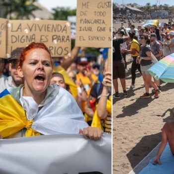 Tenerife tourist protests restart after holidaymakers get trapped on volcano sparking rescue mission