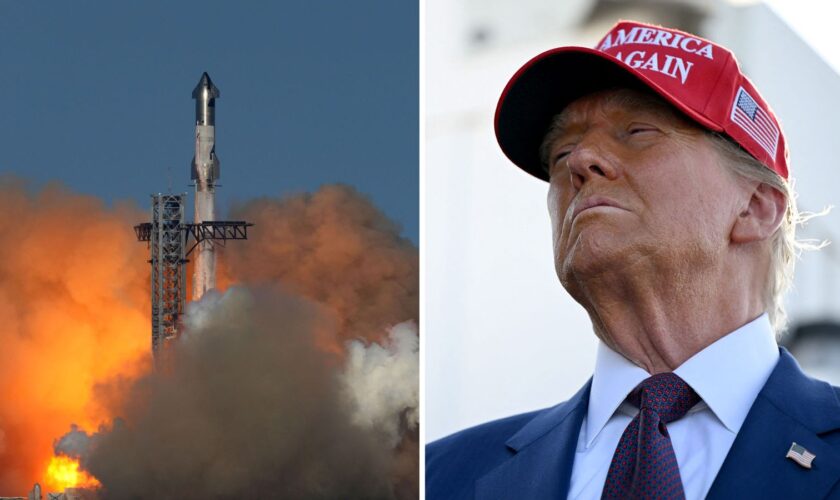 Trump watches SpaceX launch, but test flight does not go as planned