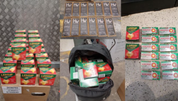 Police shared this image of a rucksack full of over-the-counter medication allegedly stolen by a man from a Sainsbury's store in Bethnal Green. Pic: @MPSTowerHam