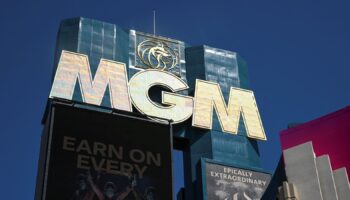 A view of MGM Grand hotel and casino signage, after MGM Resorts shut down some computer systems due to a cyber attack in Las Vegas, Nevada, U.S., September 13, 2023. REUTERS/Bridget Bennett