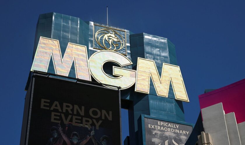 A view of MGM Grand hotel and casino signage, after MGM Resorts shut down some computer systems due to a cyber attack in Las Vegas, Nevada, U.S., September 13, 2023. REUTERS/Bridget Bennett