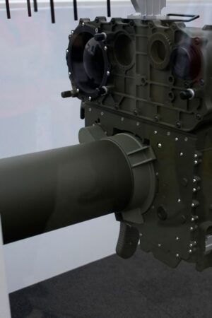 A shoulder missile launcher made by Thales is shown. Pic: AP