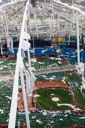 Florida city council changes mind on paying to repair Tampa Bay Rays' ballpark after hurricane ripped roof off