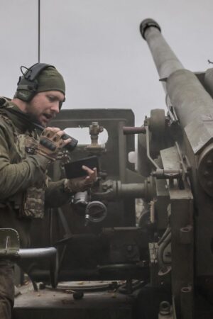 A serviceman of 24th Mechanized brigade named after King Danylo of the Ukrainian Armed Forces enters an adjustment as he fires a 2s5 "Hyacinth-s" self-propelled howitzer towards Russian troops at a front line, amid Russia's attack on Ukraine, near the town of Chasiv Yar in Donetsk region, Ukraine November 18, 2024. Oleg Petrasiuk/Press Service of the 24th King Danylo Separate Mechanized Brigade of the Ukrainian Armed Forces/Handout via REUTERS ATTENTION EDITORS - THIS IMAGE HAS BEEN SUPPLIED BY