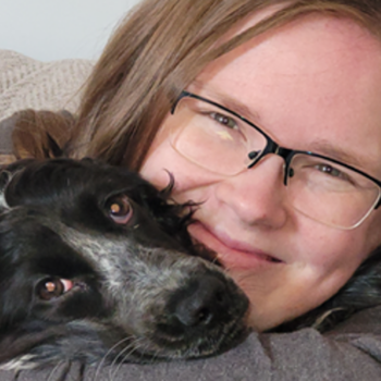 Emily Thornton-Sandy and her dog Scout. Pic: Family handout (via Dyfed-Powys Police)