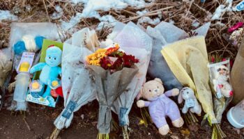 Tributes at the scene