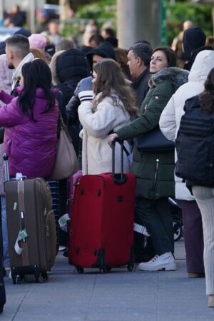 Passengers at Gatwick Airport after flights were cancelled. Pic: PA