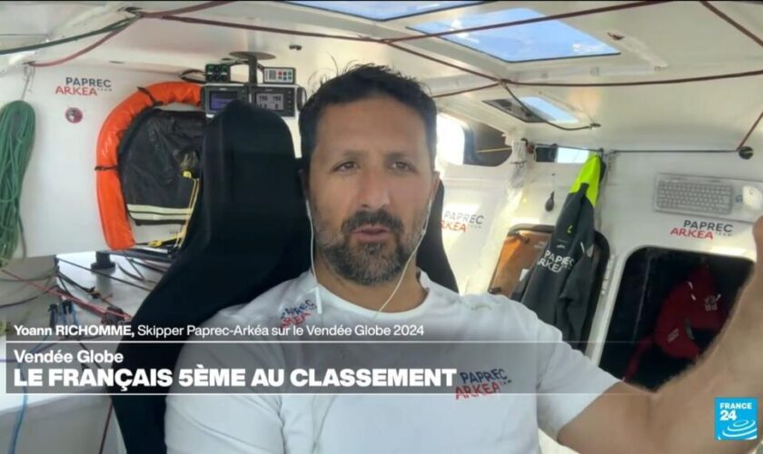 Vendée Globe 2024 : Yoann Richomme, cinquième, commente la course sur France 24