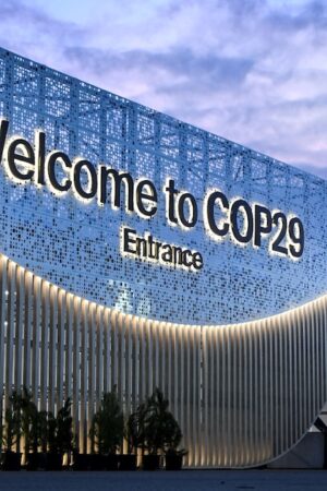 Le bâtiment qui accueille la COP29, le 10 novembre 2024 à Bakou