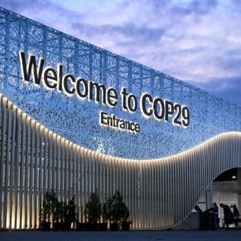 Le bâtiment qui accueille la COP29, le 10 novembre 2024 à Bakou