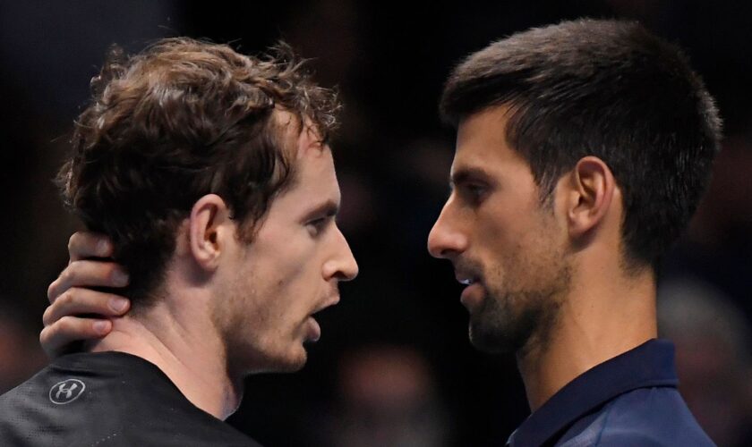 Tennis Britain - Barclays ATP World Tour Finals - O2 Arena, London - 20/11/16 Great Britain's Andy Murray and Serbia's Novak Djokovic after the final Reuters / Toby Melville Livepic EDITORIAL USE ONLY.