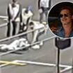 Shocking moment Brad Pitt 'faints' on the track at Las Vegas Grand Prix