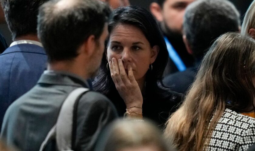 Baerbock übte zum Ende der Klimakonferenz scharfe Kritik am Gastgeber. Foto: Rafiq Maqbool/AP/dpa