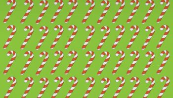 Weihnachtliches Suchbild: Augentest: Finden Sie die Zuckerstange, die aus der Reihe tanzt?