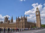 Police swarm Westminster Bridge after man stabbed in front of horrified tourists metres from the Houses of Parliament - as officers arrest four people following 'attempted murder'