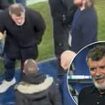 Roy Keane furiously confronts fan who was abusing him following Man United's 1-1 draw at Portman Road... after group of supporters shout 'F*** YOU' at former Ipswich manager