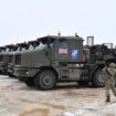 British military vehicles at the NATO base in Tapa in February 2022. Pic: AP