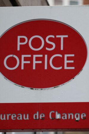 Signage at a Post Office branch in Westminster, London, Britain, March 12, 2024. REUTERS/Hollie Adams