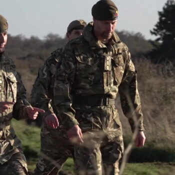 Prince William tries flying drone during army live firing exercise