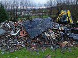 The house destroyed by Bert: Dramatic images show remains of Welsh home that had to be demolished after side was ripped off in strong winds