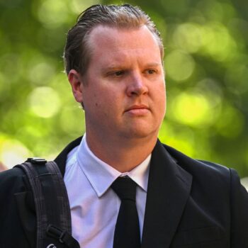 Senior Constable Kristian White arriving at the New South Wales Supreme Court yesterday. Pic: Dan Himbrechts/AAP Image/AP)