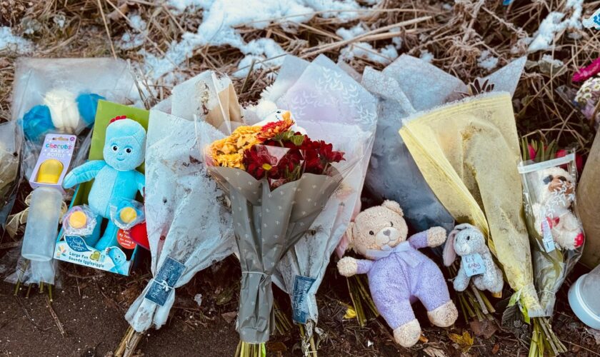 Tributes at the scene