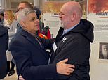 Sadiq Khan gives Aslef union boss Mick Whelan a massive hug at launch of London Overground's 'woke' rebranding that cost the public £6.3million