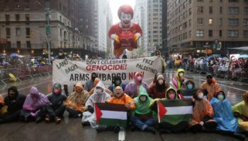 Annual Macy's parade disrupted by Gaza protest for second year running