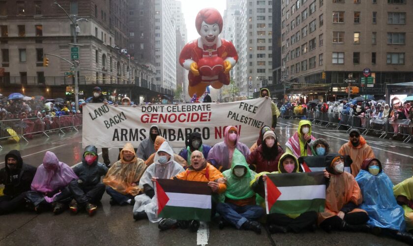 Annual Macy's parade disrupted by Gaza protest for second year running