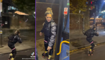 À Londres, une mystérieuse habitante fait la course avec un bus dans la rue et devient la coqueluche de la ville