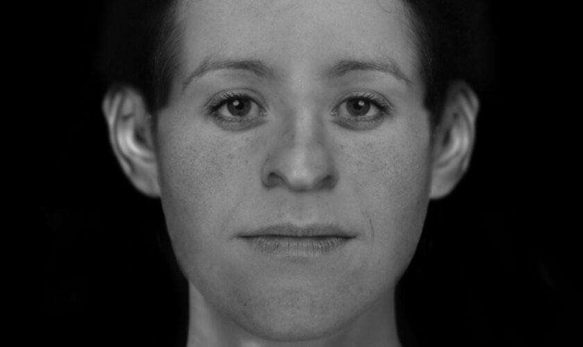 The facial reconstruction of the unidentified woman. Pic: PA/Greater Manchester Police